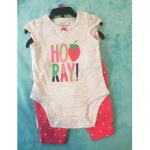 Pink Carter’s 3 piece set: tee, onesie, pants